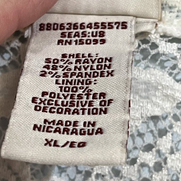 Vintage Y2K Babydoll Top Womens XL White Sheer Lace Sleeveless Coquette Fairy - Picture 4 of 10